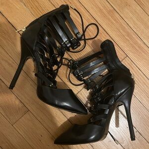 Steve Madden Black Strappy Heels